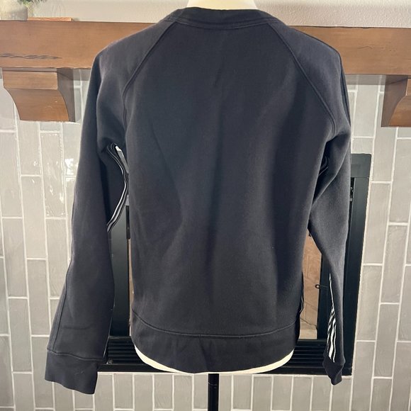 ATHLETA 24/7 Black Striped Crewneck Sweatshirt Size Small - Picture 3 of 6